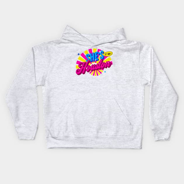 SHE'S FROM HOUSTON Kids Hoodie by Imaginate